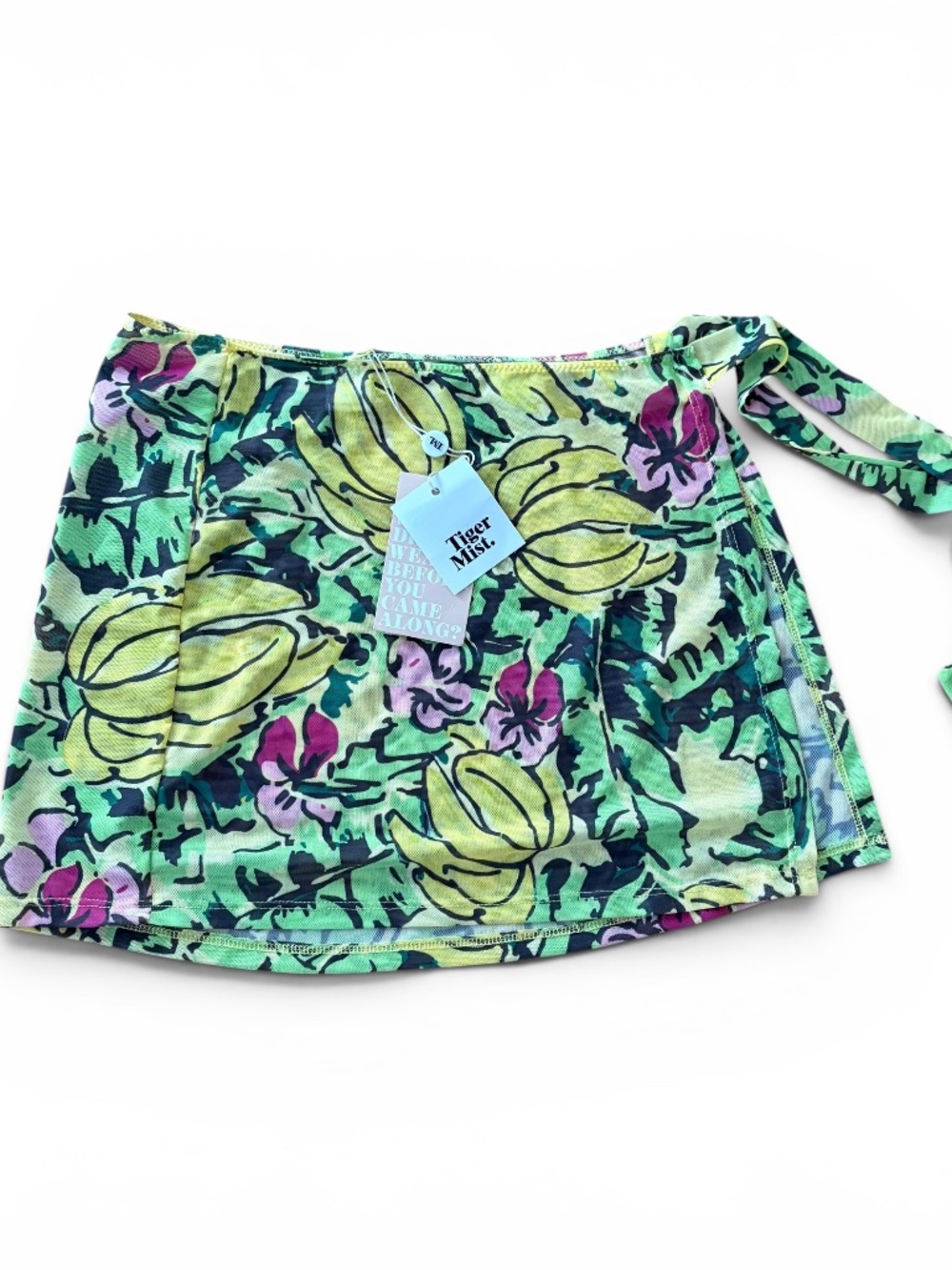 Tiger Mist Sheer Mesh Floral Sarong Skirt Swim Coverup